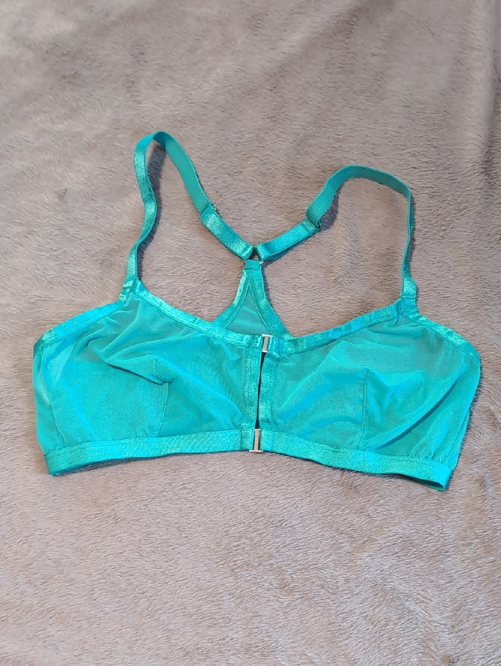 Auden Teal Mesh Front-Closure Bralette